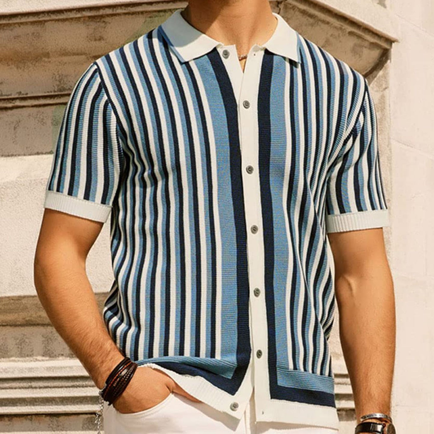 Tencel-Gestricktes Business Casual Herrenhemd