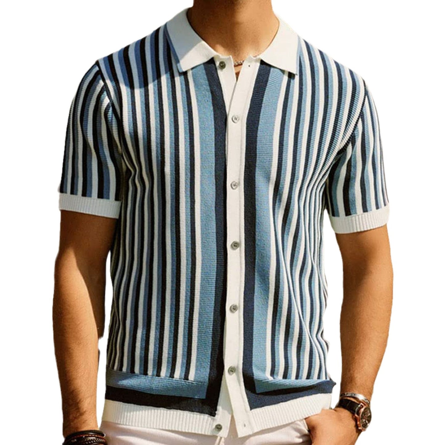Tencel-Gestricktes Business Casual Herrenhemd