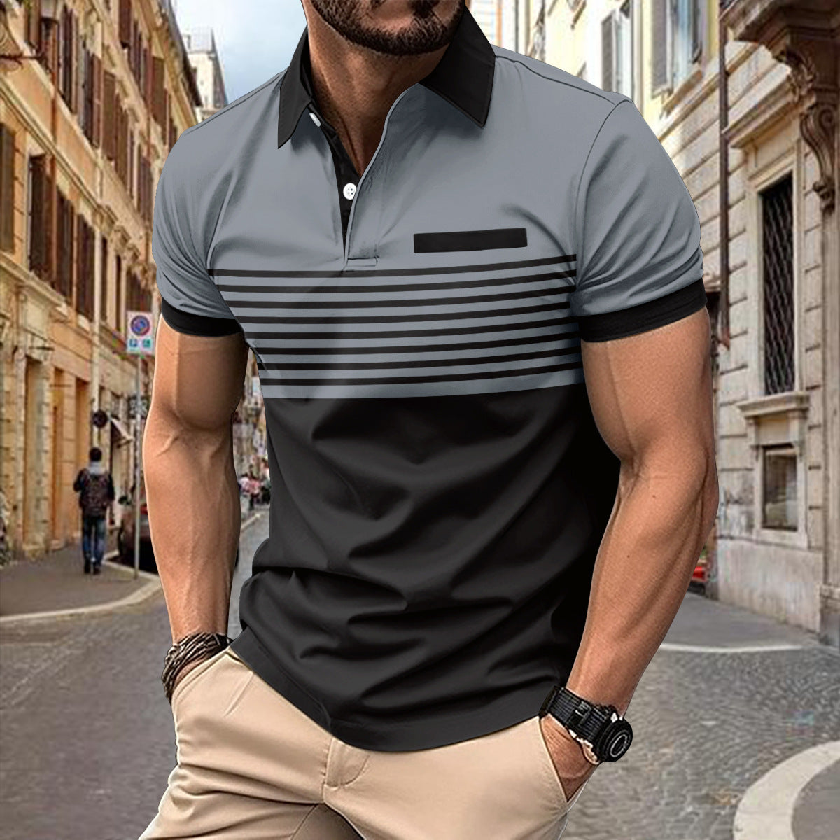 Herren Freizeit-Hemd mit Brusttasche