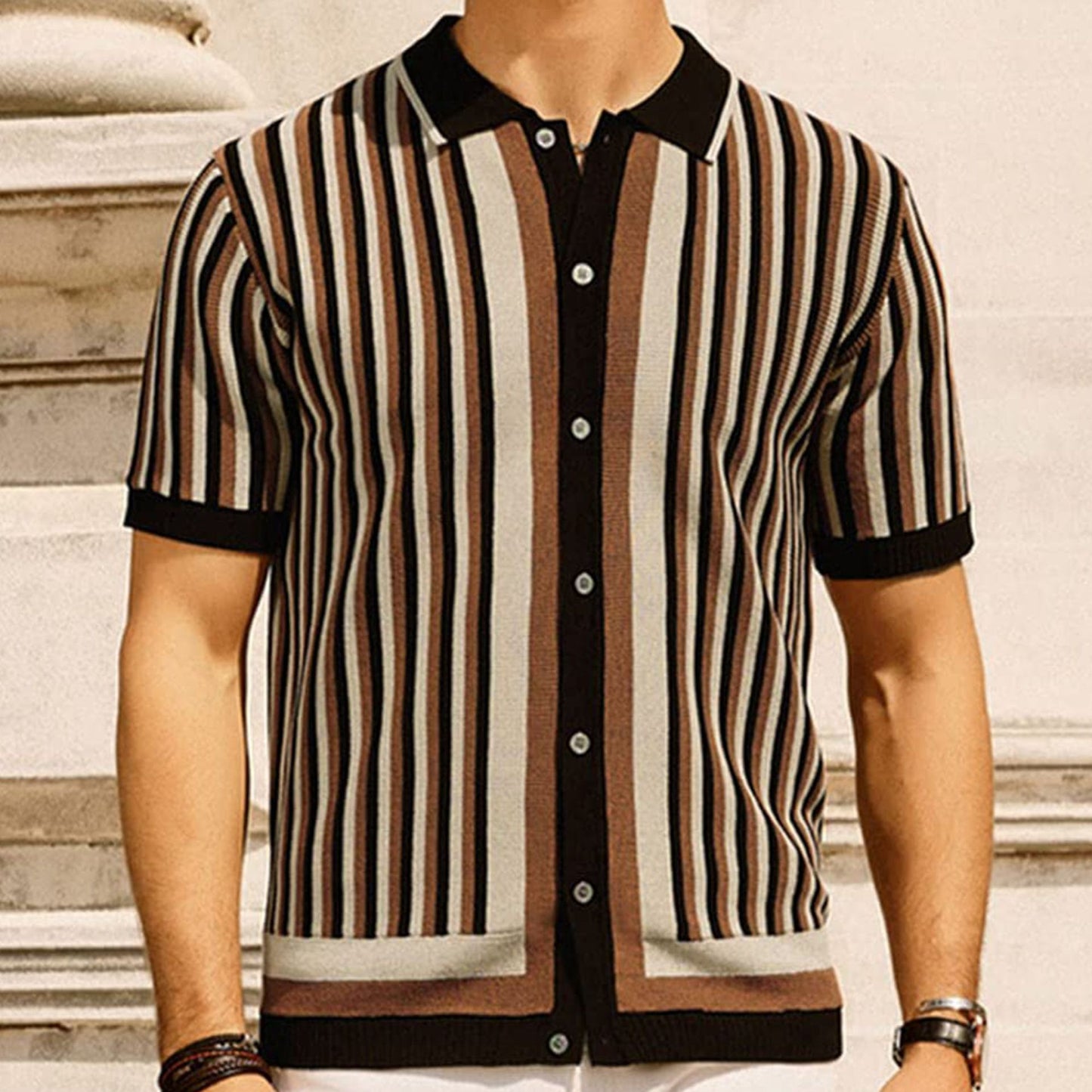 Tencel-Gestricktes Business Casual Herrenhemd