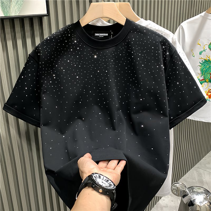 Herren T-Shirt mit Sternenmotiv und Heißbohrung