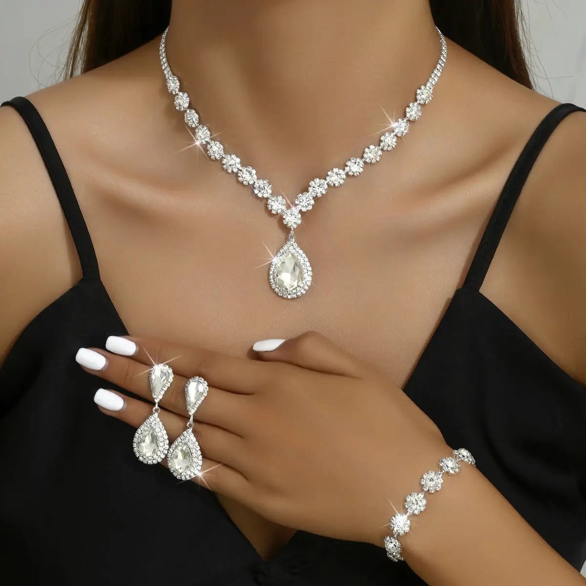 Himmelszauber - Galvanisiertes Strass-Schmuckset