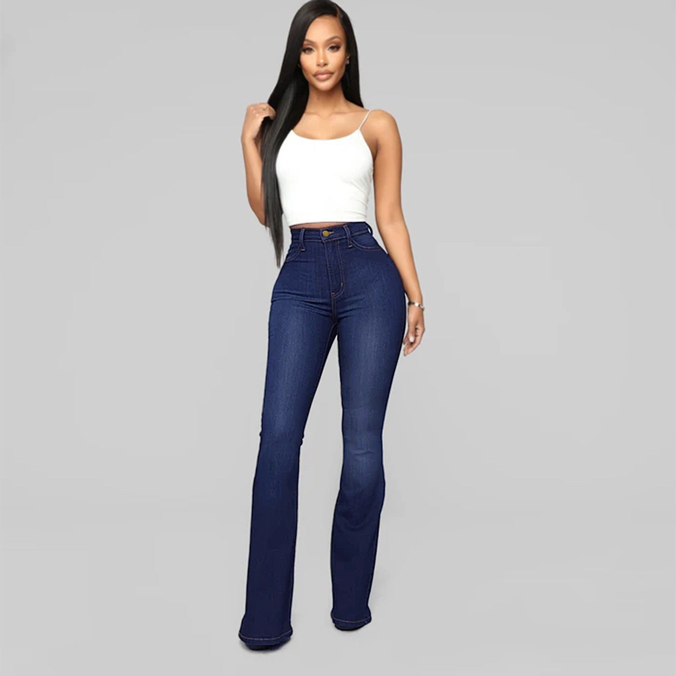 Schlanke Denim mit hoher Taille