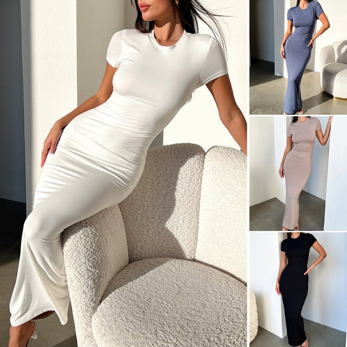 Schlankes und elegantes Kurzarmkleid für Damen