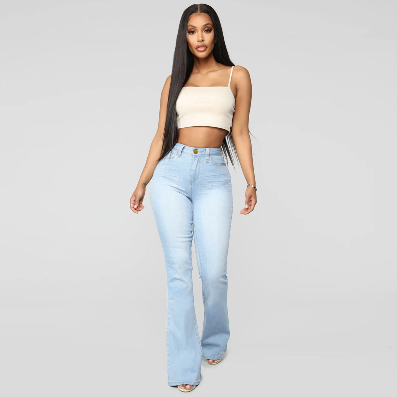 Schlanke Denim mit hoher Taille