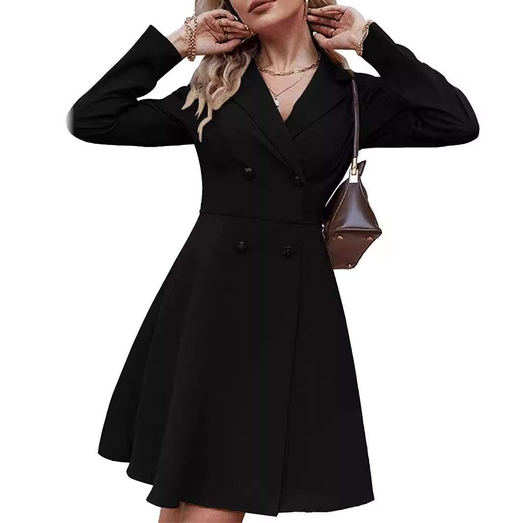 Schlanke Langarm-Solid-Farbbluse für Damen
