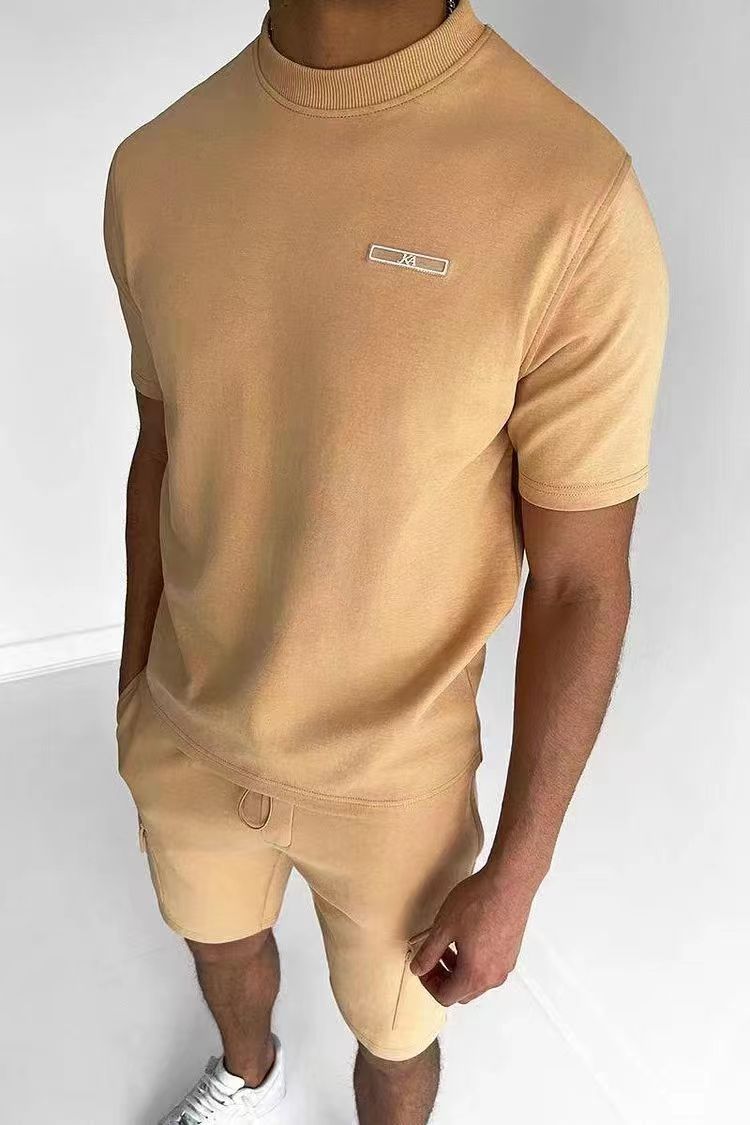 Herren Kurzarm-Shorts Set aus Kupfer-Ammoniakfaser