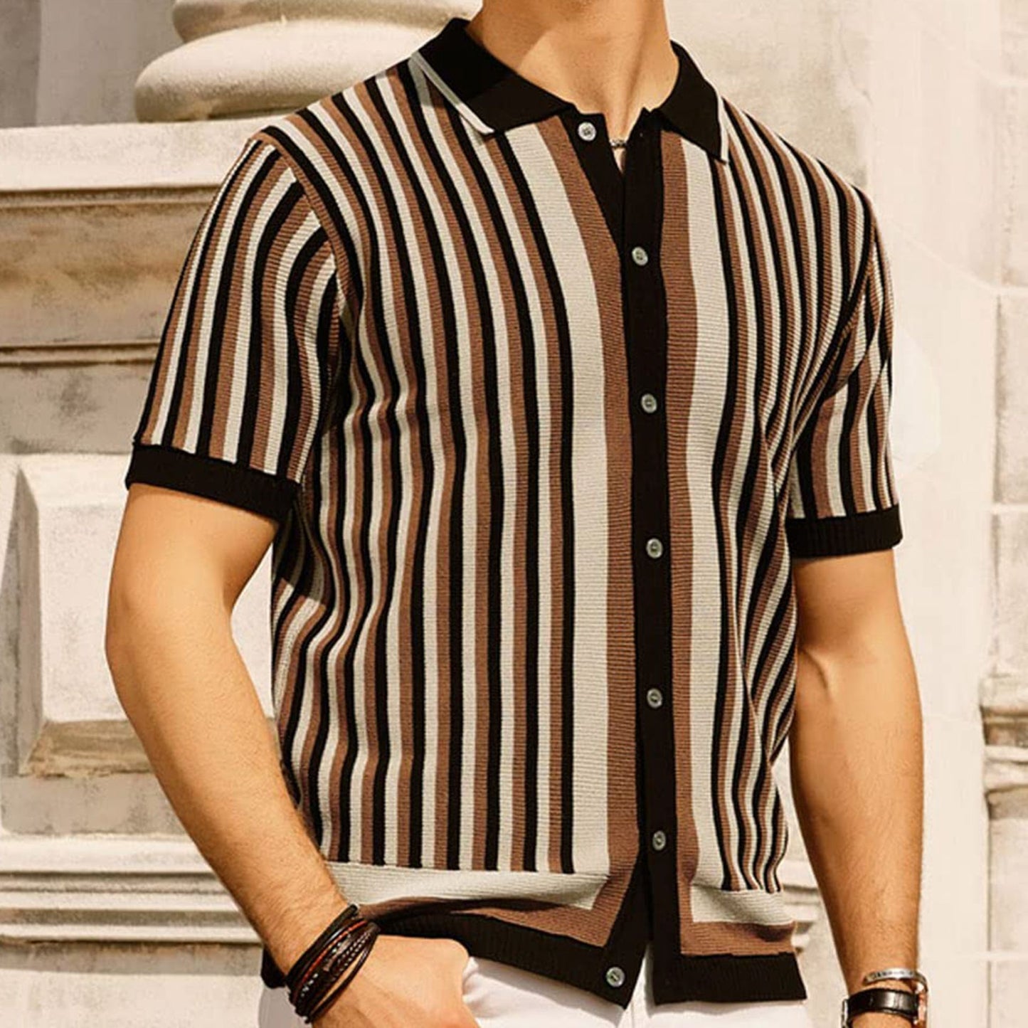 Tencel-Gestricktes Business Casual Herrenhemd