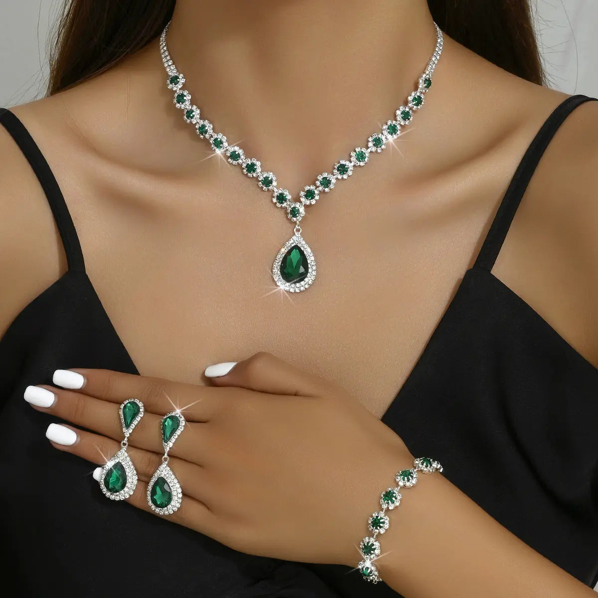 Himmelszauber - Galvanisiertes Strass-Schmuckset