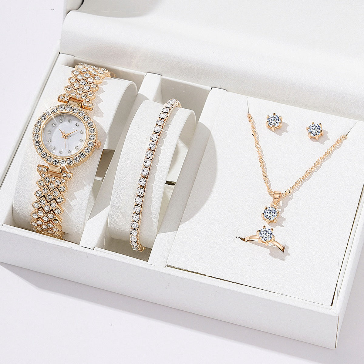 Elegantes Schmuck-Set mit Uhr und Accessoires für Damen