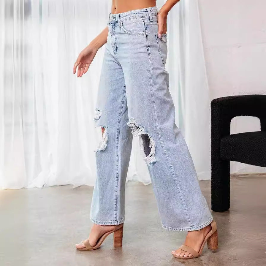 Schlankheits-Ripped-Jeans für Frauen