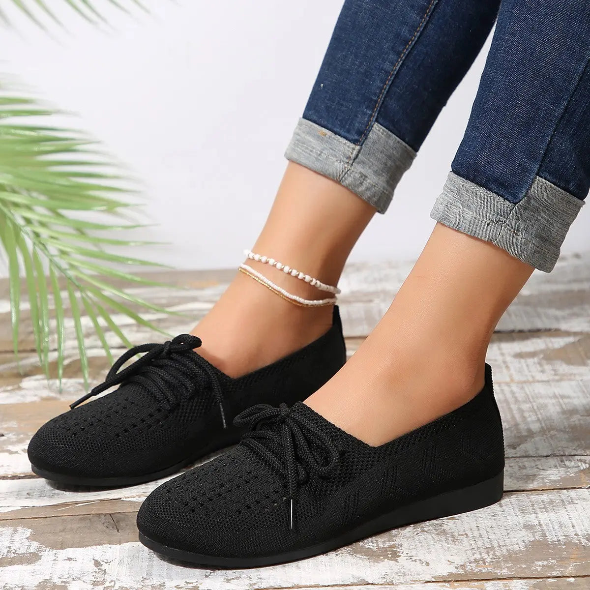Luftig-leichte Schnürschuhe - Modische Flats für Damen