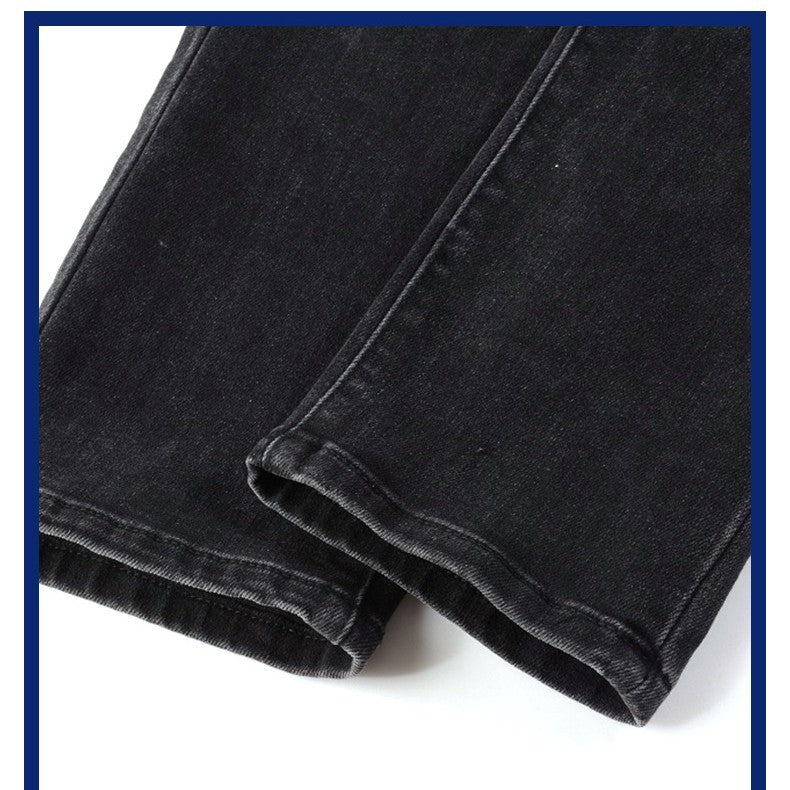 Herren Falten-Cashewblumen-Jeans