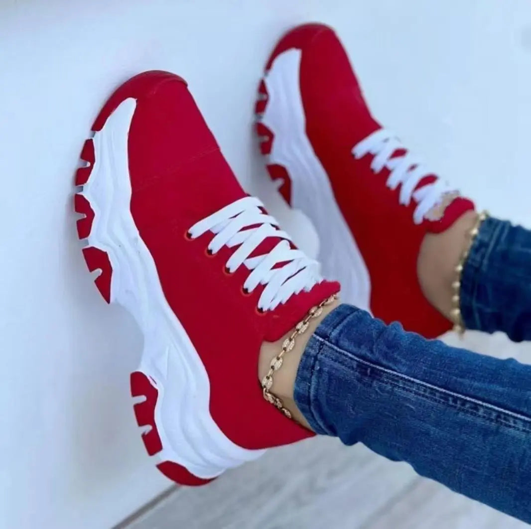 Plateau-Sportschuhe für Damen-Spaziergänge und lässige Freizeit