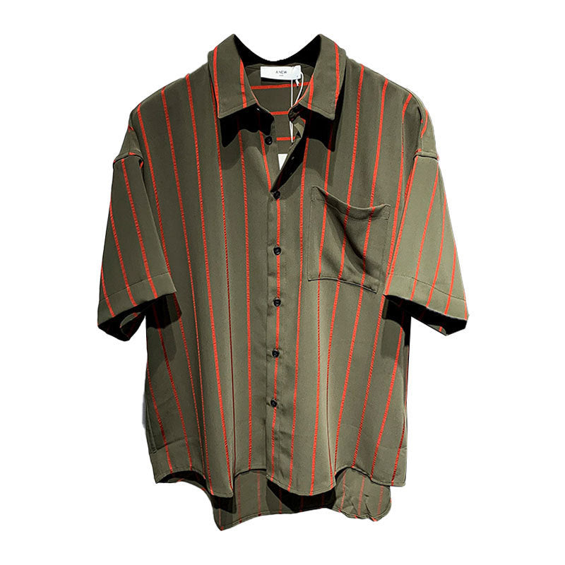 Herren Gestreiftes Kurzarm-Shirt: Locker und Bequem