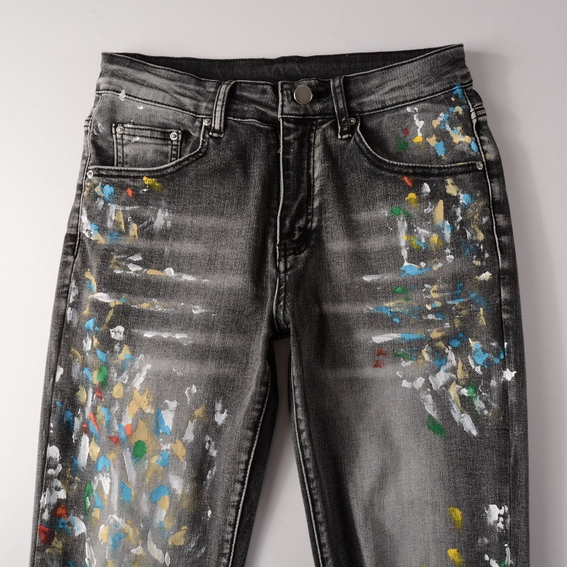 Retro Slim Fit Stretch Denim Jeans für Herren