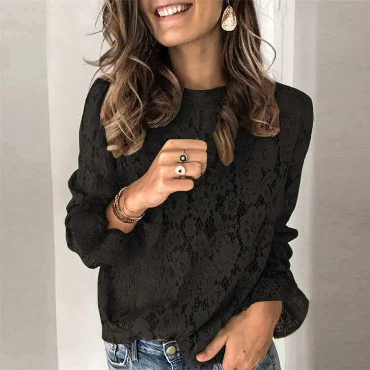 Damen-Hohlspitzen-Shirt - Damenbekleidung
