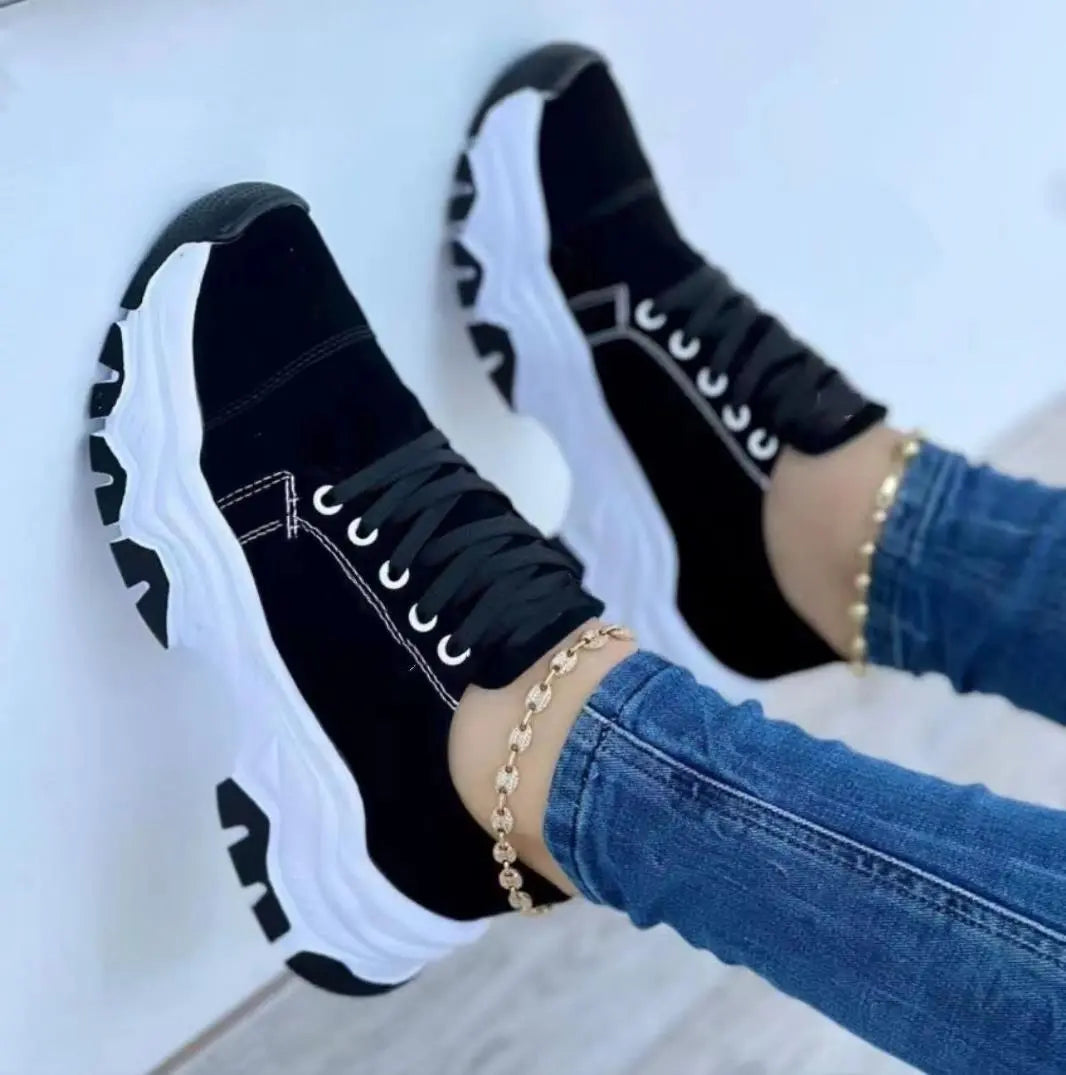Plateau-Sportschuhe für Damen-Spaziergänge und lässige Freizeit