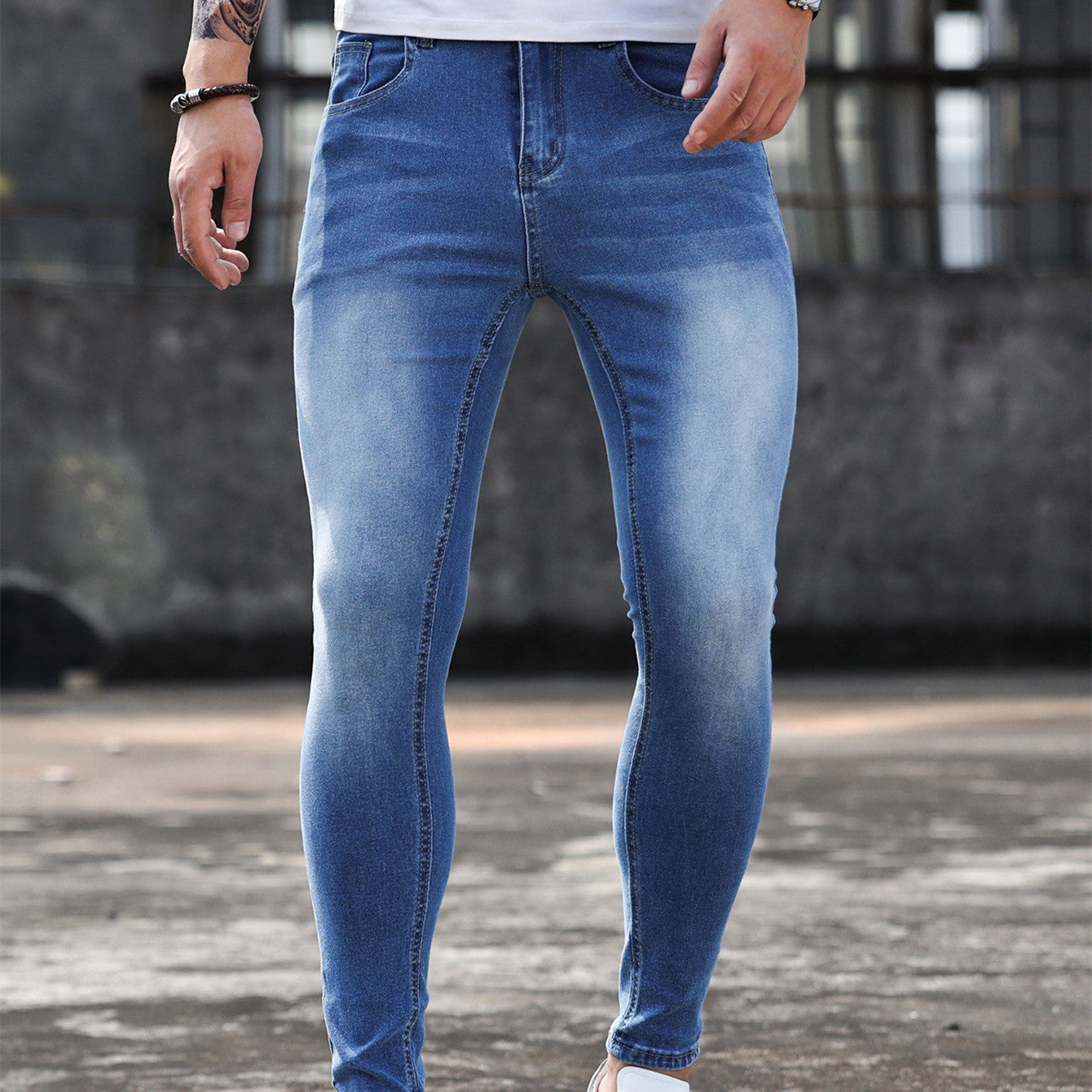 Herren Modische Stretch-Röhrenjeans