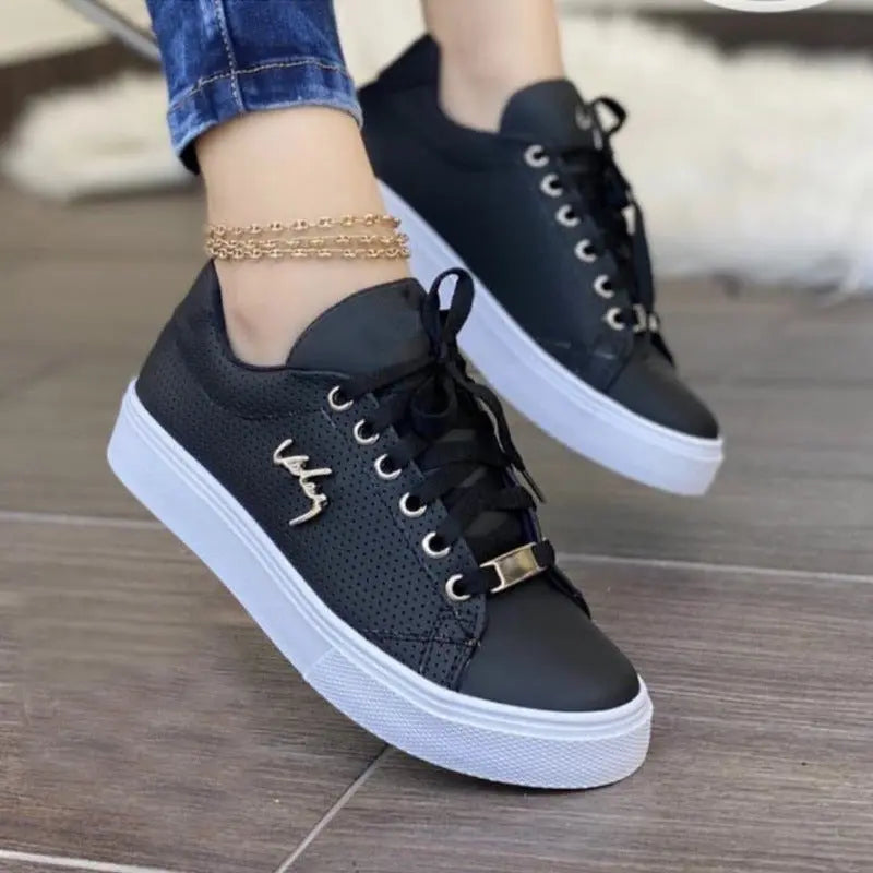 Luftige Damen-Sneaker: Flache, atmungsaktive Schnürschuhe für Mädchen"