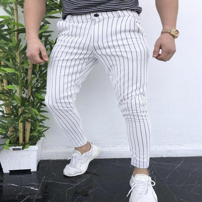 Herren Business-Freizeithose mit 3D-Plaid-Muster