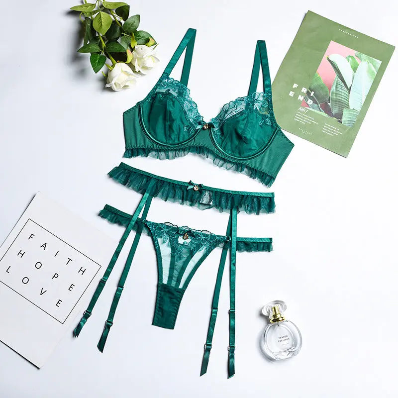 Spitzenbesticktes Push-Up-Dessous und Body Shaper Set