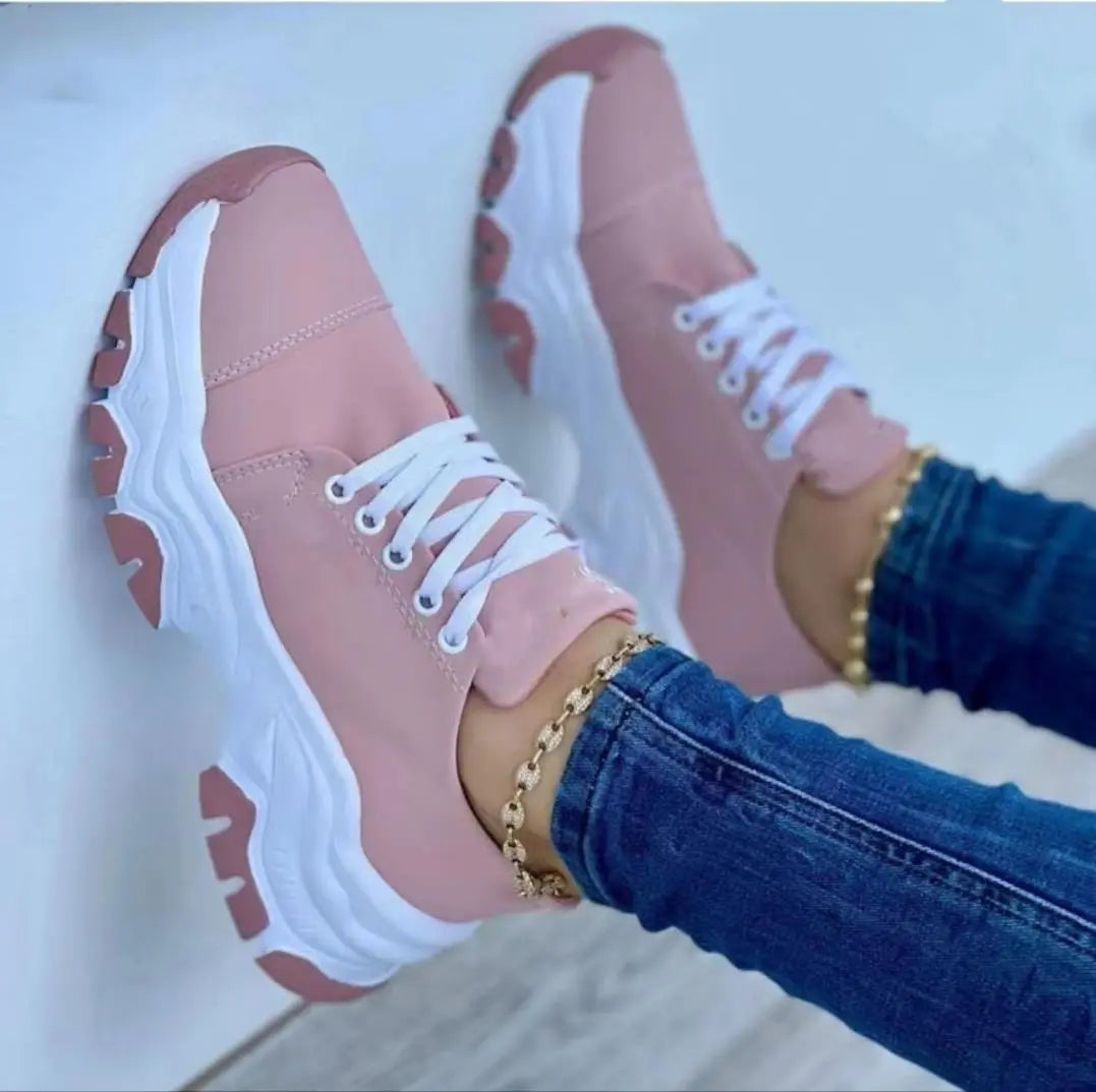 Plateau-Sportschuhe für Damen-Spaziergänge und lässige Freizeit