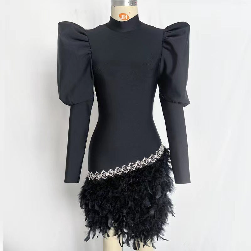 Exquisite Eleganz Kleid mit Puffärmeln