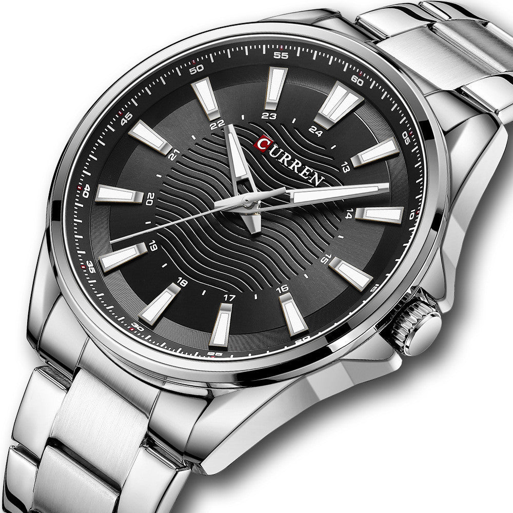 Herren Mode Business Stahlarmband Quarzuhr