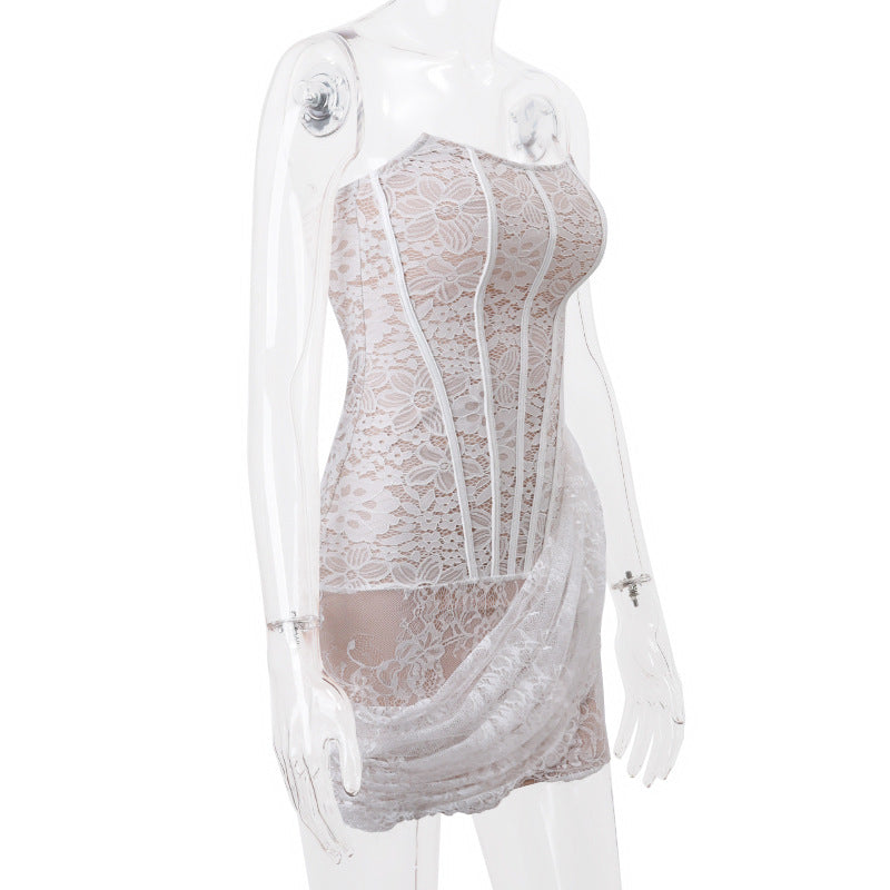 Süßes Rückenschnürkleid Modisch
