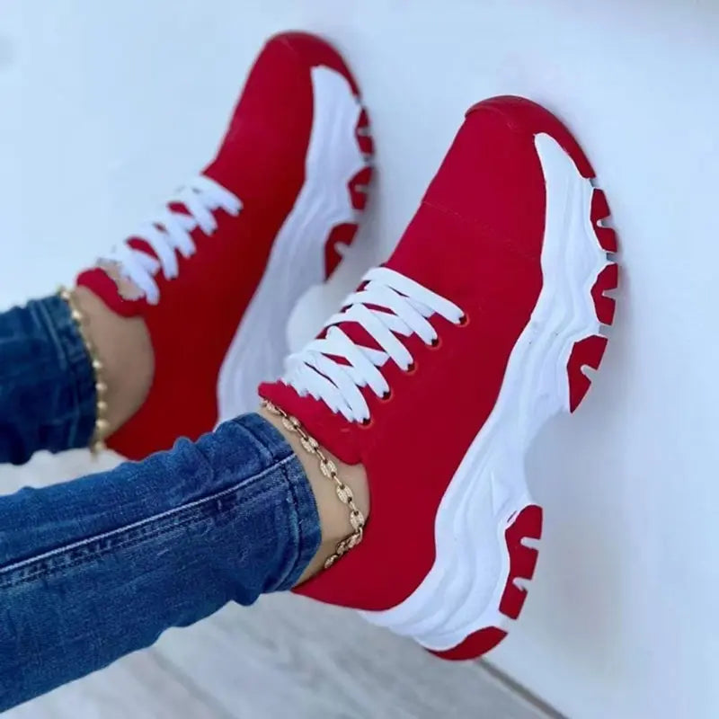 Plateau-Sportschuhe für Damen-Spaziergänge und lässige Freizeit