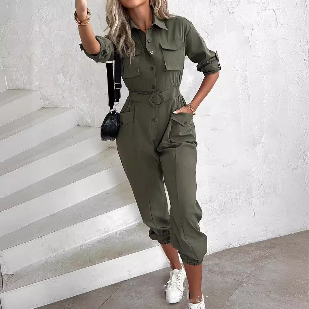 Freizeit Fracht Taillen-Jumpsuit für Damen