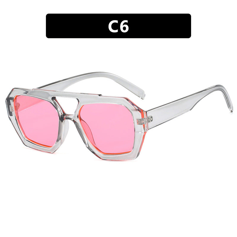 Großer Rand Sonnenbrille mit Doppelstrahl