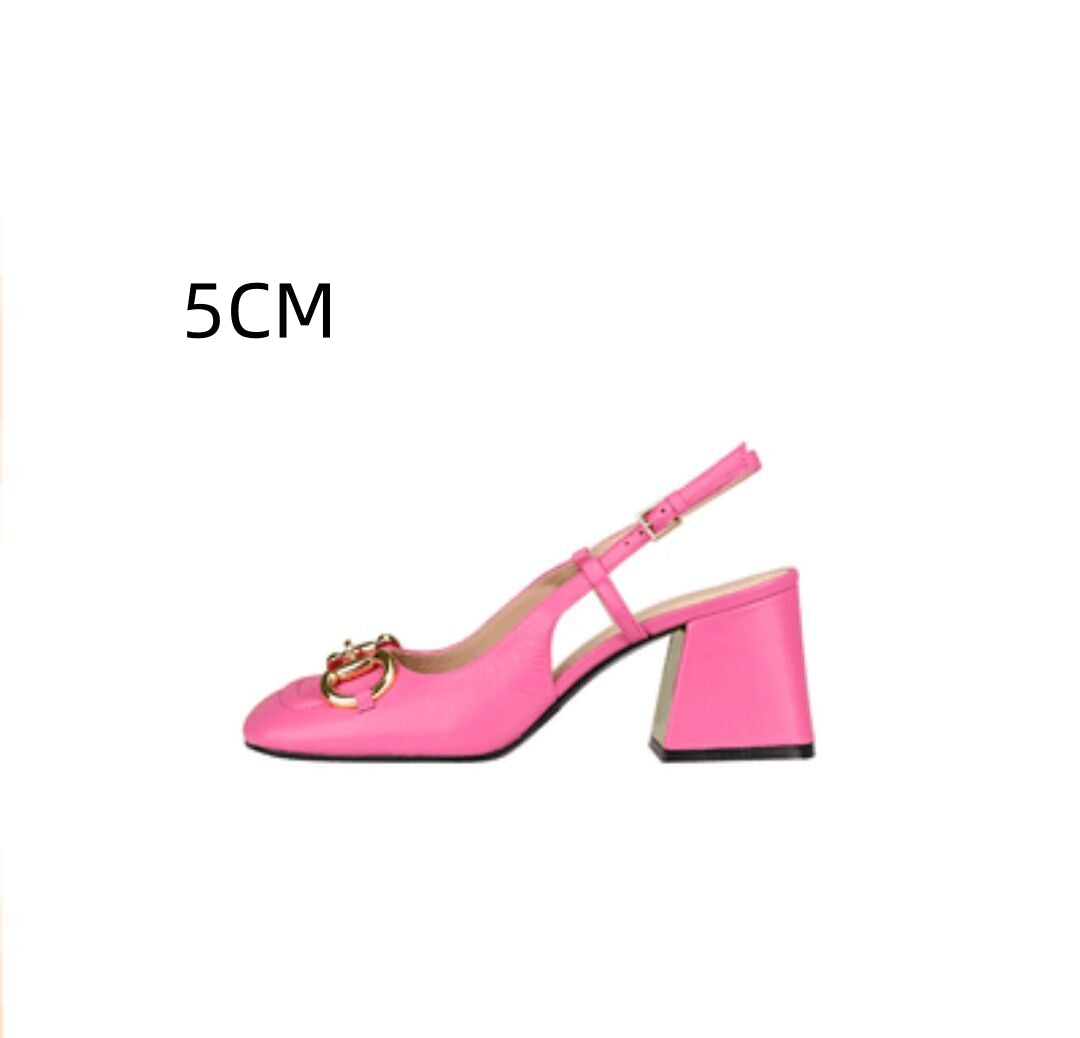 Damen Retro Mary Jane Schuhe mit dicken hohen Absätzen und Schnallen