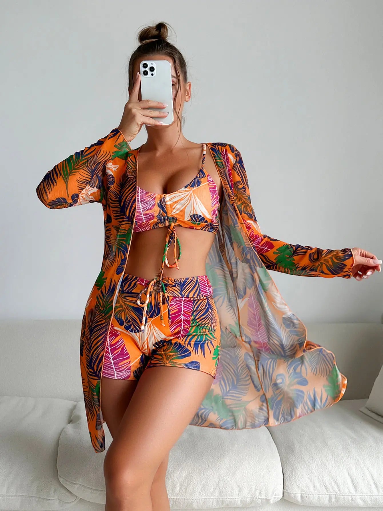 Mode-Bikini Dreiteiliger Damen-Badeanzug