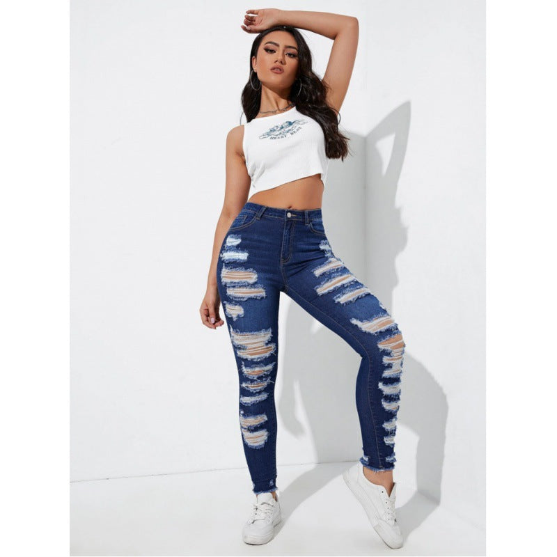 Damen High-Waist Denim Jeans