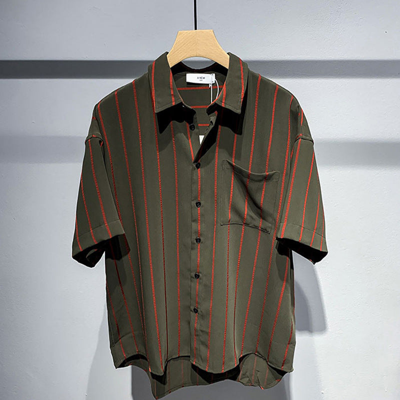 Herren Gestreiftes Kurzarm-Shirt: Locker und Bequem