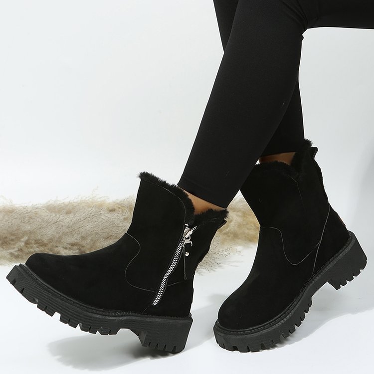 Damen Faltbare Schneestiefel mit Plüschfutter