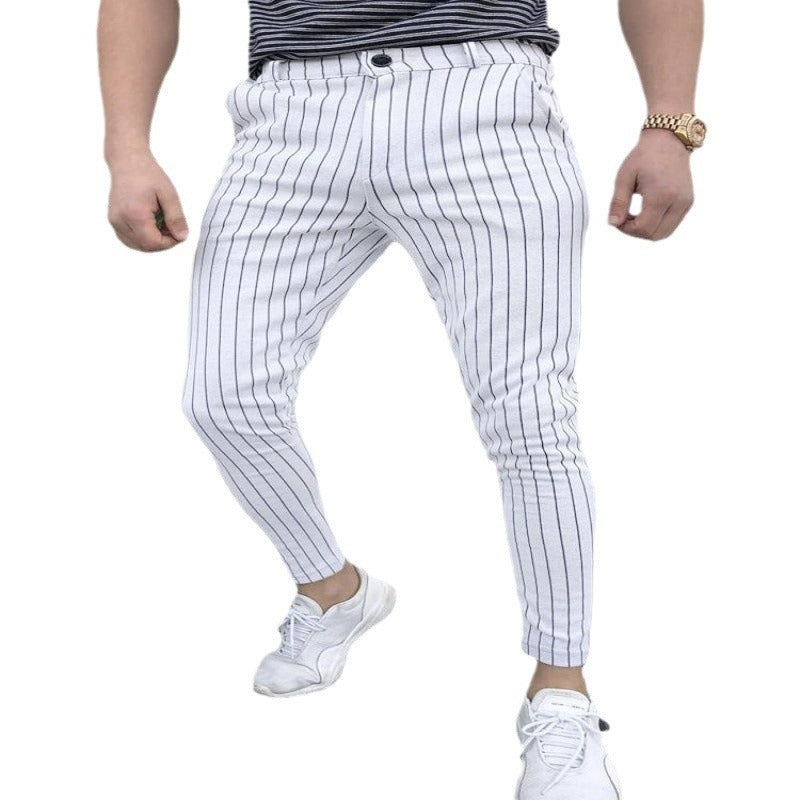Herren Business-Freizeithose mit 3D-Plaid-Muster