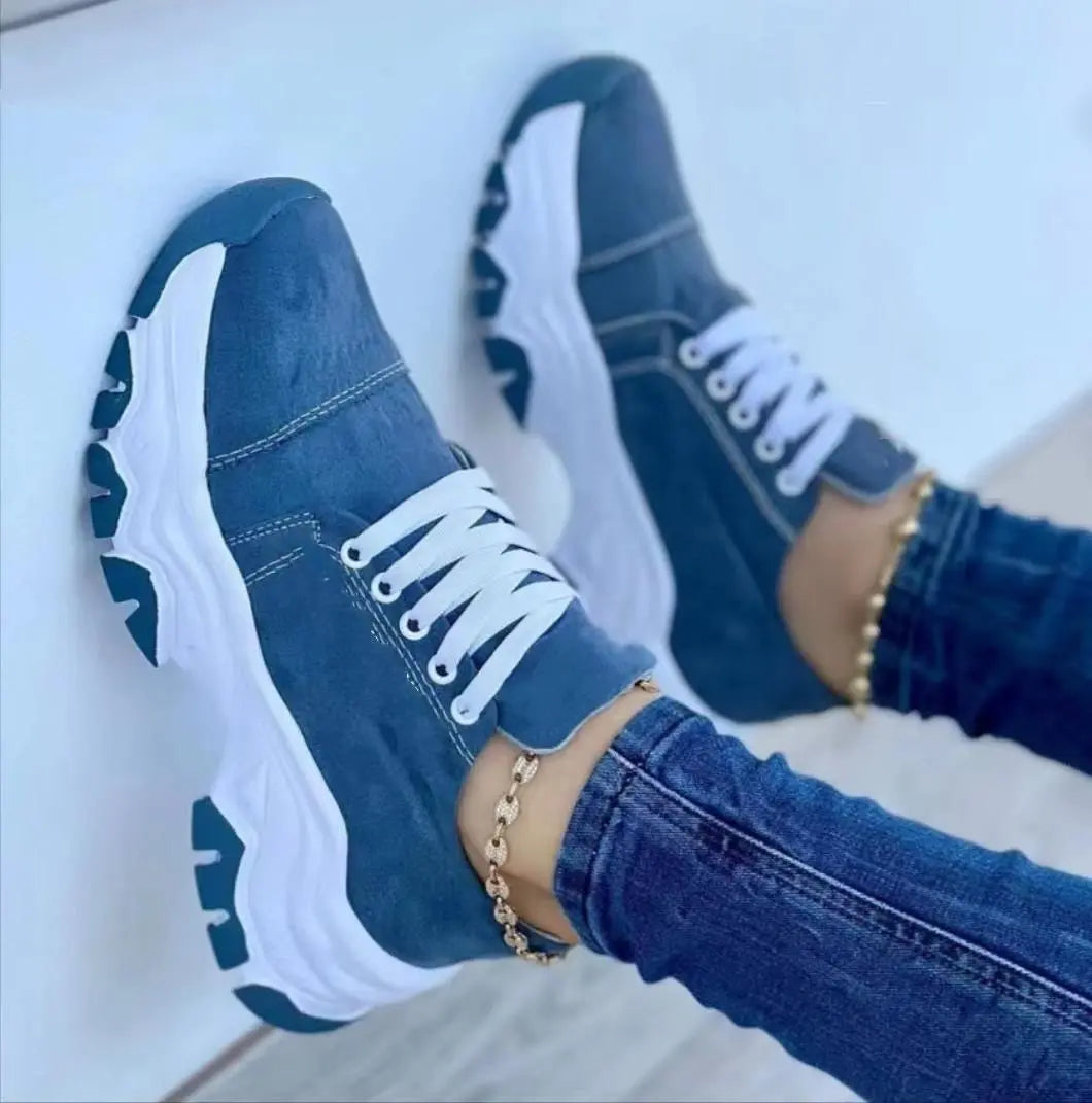 Plateau-Sportschuhe für Damen-Spaziergänge und lässige Freizeit
