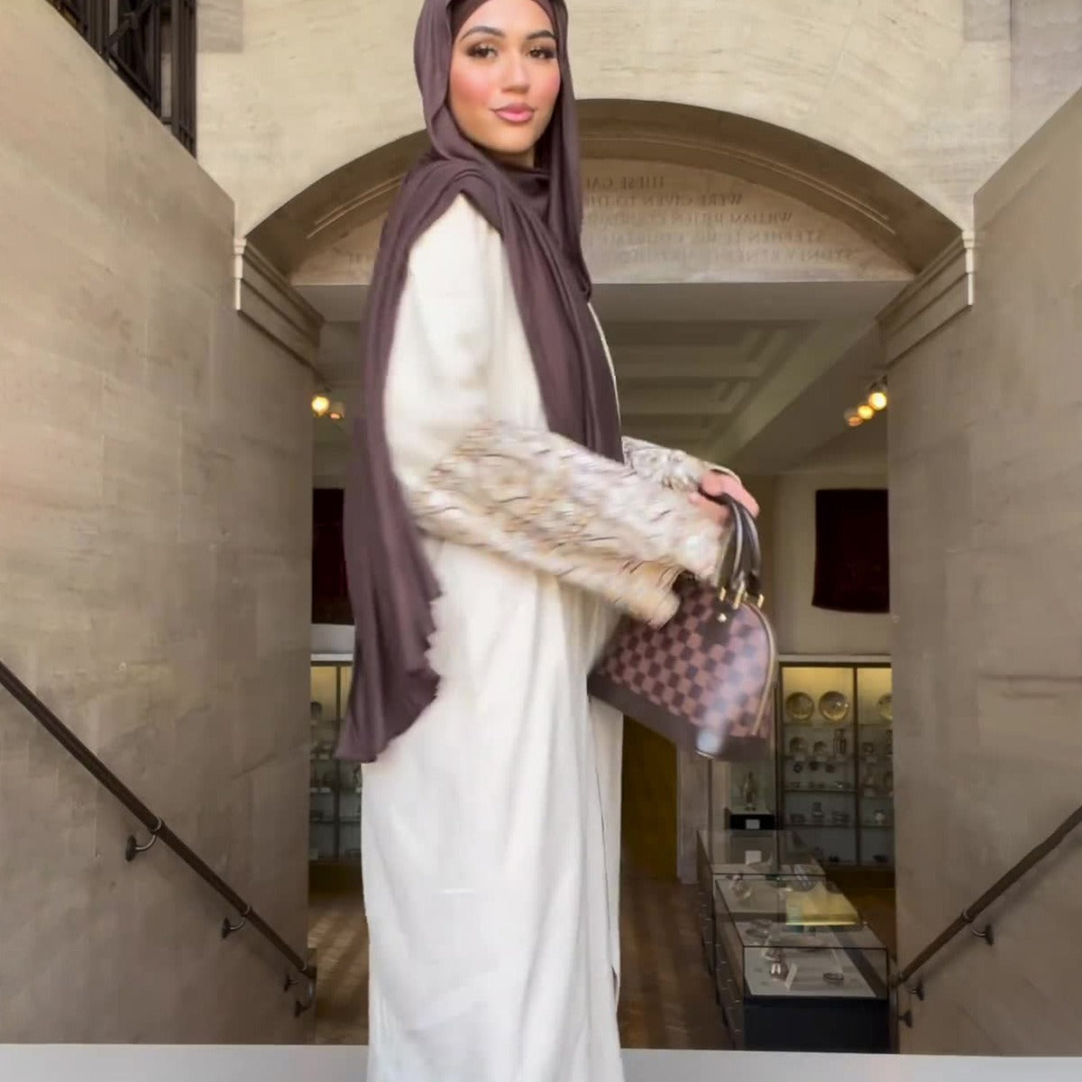 Bohème-Stil Bedrucktes Damenkleid mit Puffärmeln und lockerem Retro-Look