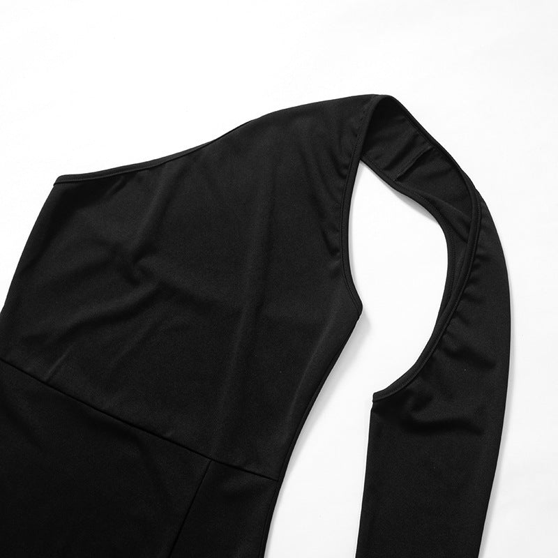 Damen Slim-Fit Kleid mit Schulter-Schlitz