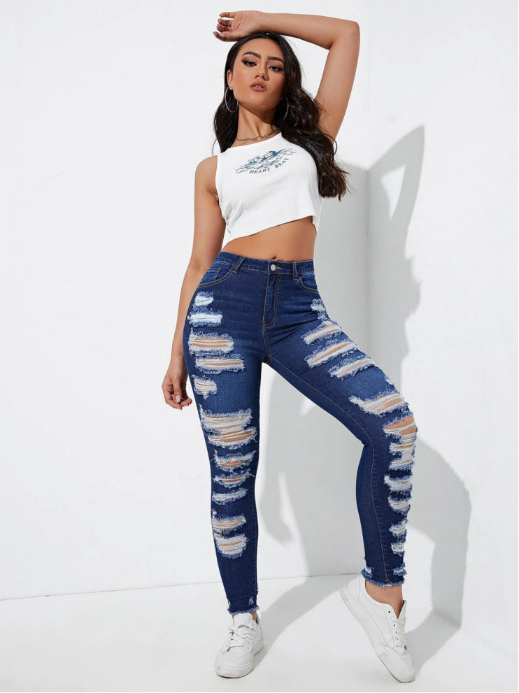 Damen High-Waist Denim Jeans
