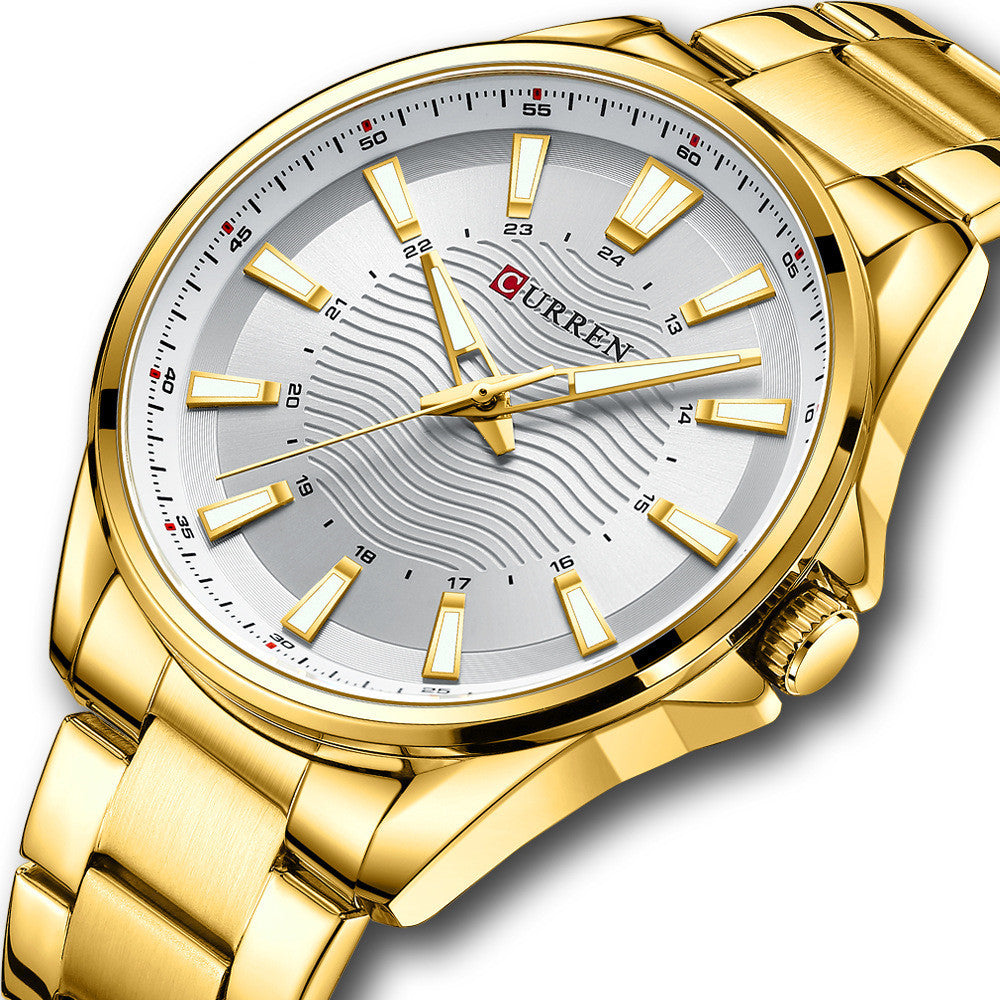 Herren Mode Business Stahlarmband Quarzuhr
