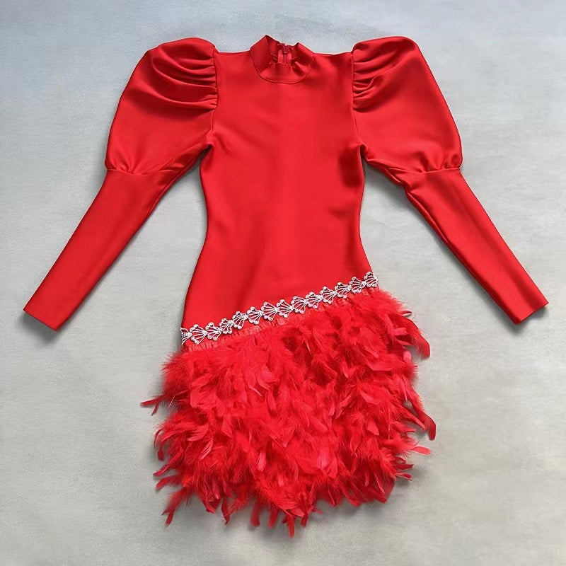 Exquisite Eleganz Kleid mit Puffärmeln