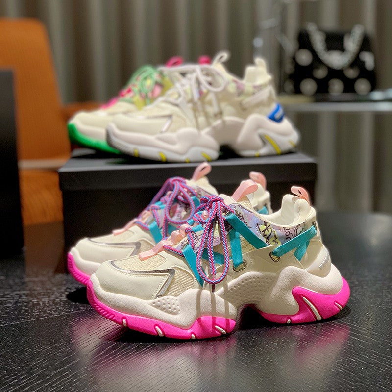 Mesh Atmungsaktive Casual Daddy Schuhe Vier Jahreszeiten
