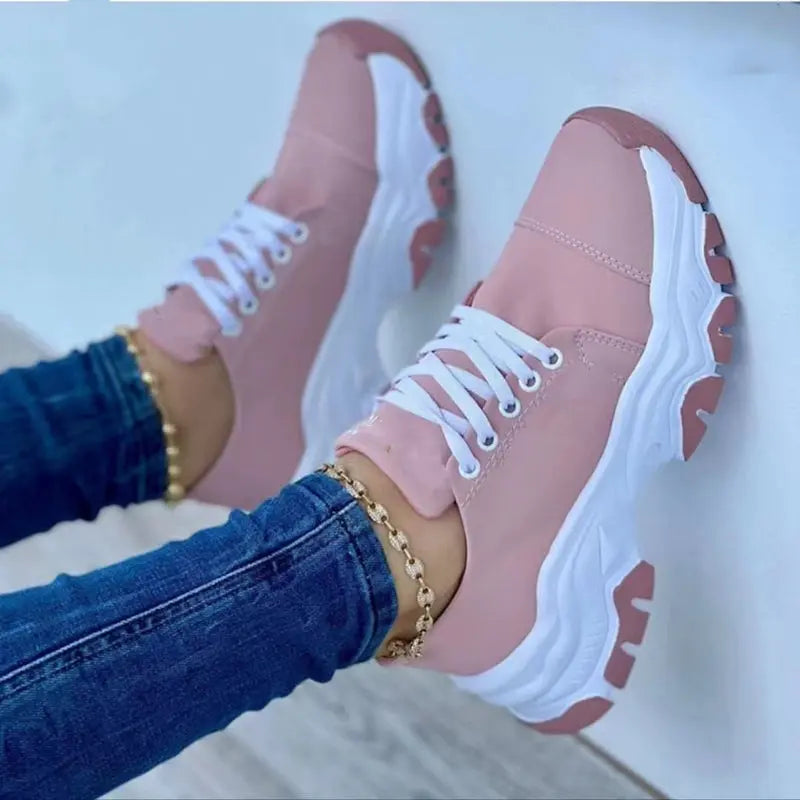 Plateau-Sportschuhe für Damen-Spaziergänge und lässige Freizeit