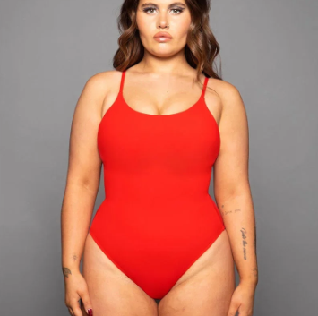 Sommer Bikini Rückenfreier locker sitzender Badeanzug mit großen Größen einfarbigem Design