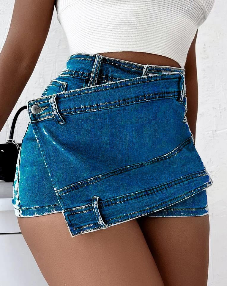 Denim-Rock Leggings Short