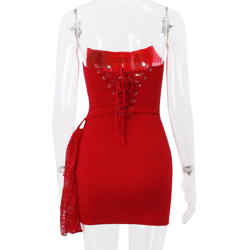 Süßes Rückenschnürkleid Modisch